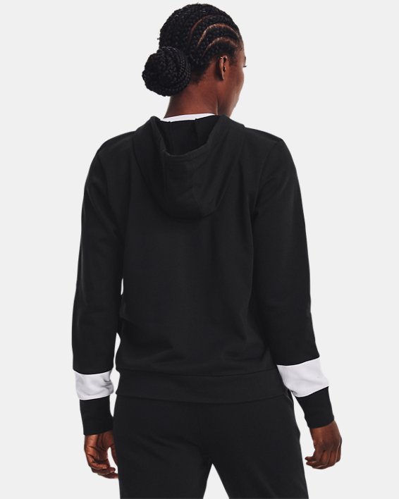 Women's UA Rival Terry Colorblock Full-Zip Hoodie, Black, pdpMainDesktop image number 1